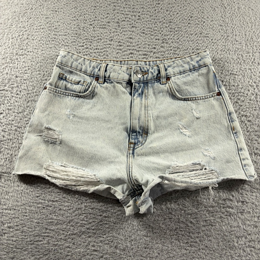 Zara Cut Off  Shorts Booty Festival Womens 6 Acid Wash Raw Hem Distressed